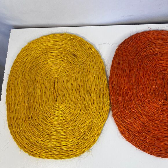 Abaca Fiber Hemp Trivets & Coasters Set of 9 MCM Retro VTG Home Decor Cottage - Picture 2 of 10